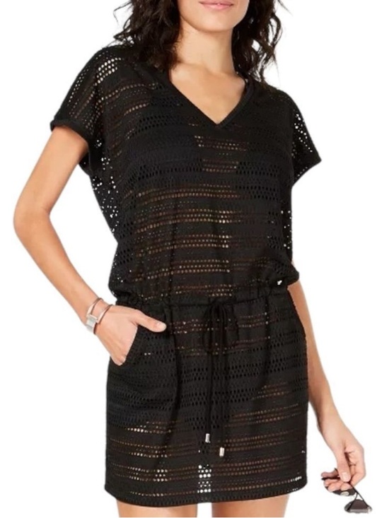 Calvin Klein Other - Calvin Klein Black Crochet Swim Dress Coverup Vacation Resortwear Size L/XL
